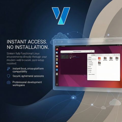 Stream fully functional Linux environments directly through your modern web browser, zero setup required.