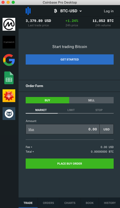 Coinbase Pro Desktop