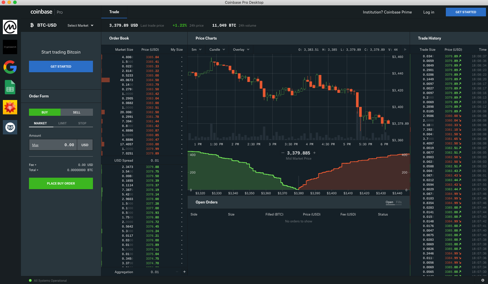Coinbase Pro Desktop