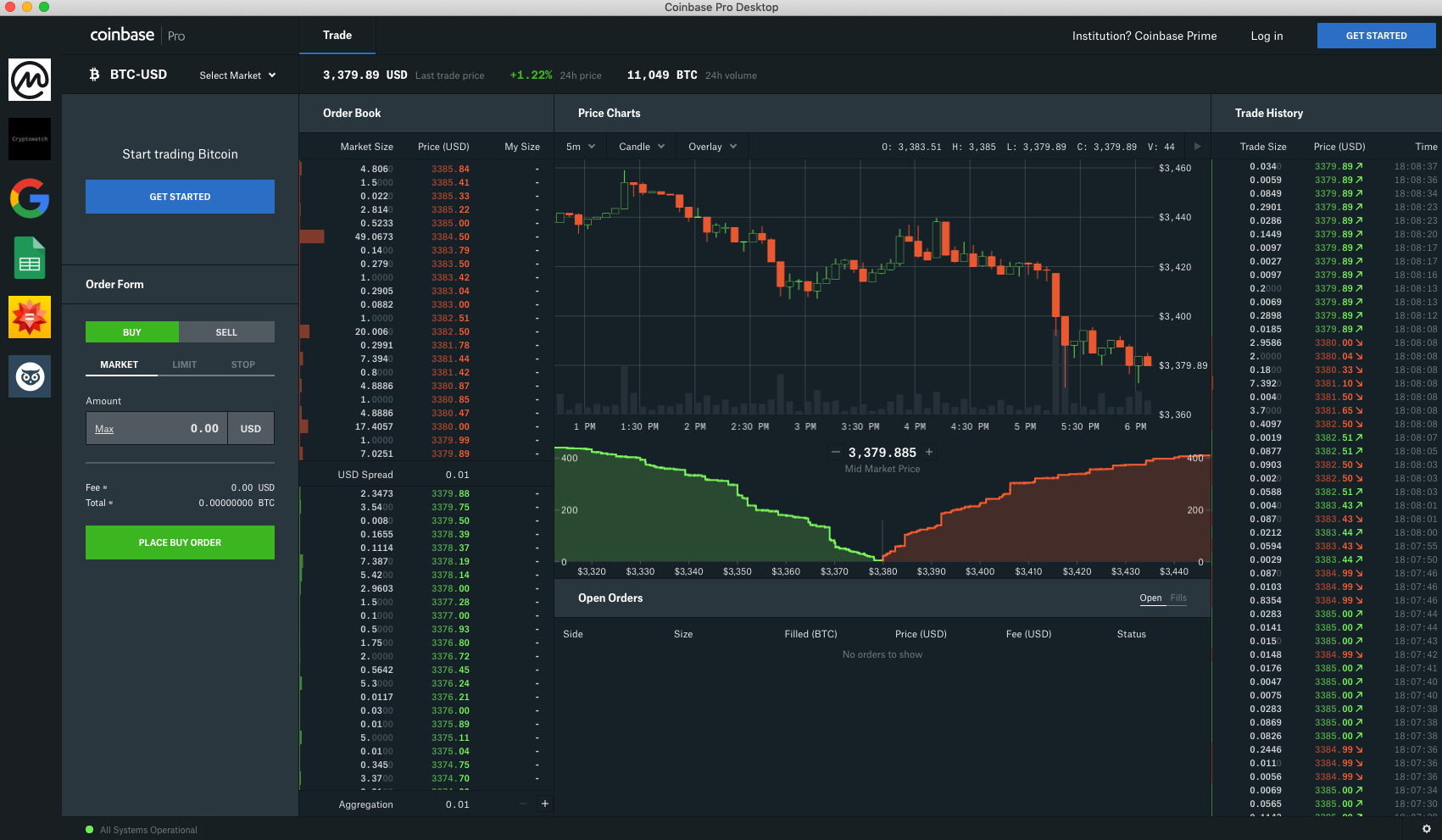 Coinbase Pro Desktop