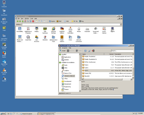 Free Linux hosting based on ReactOS online