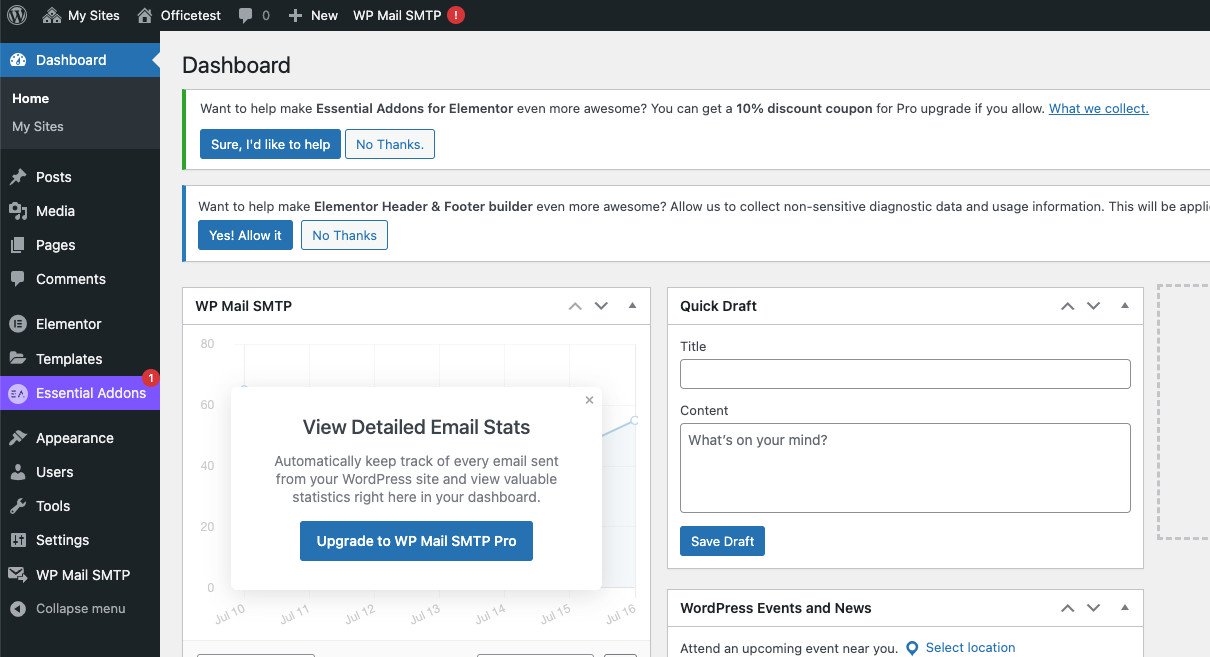 WOPER WordPress online dashboard