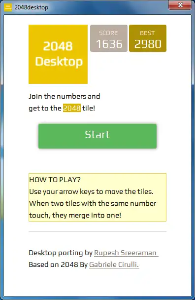 Download web tool or web app 2048desktop