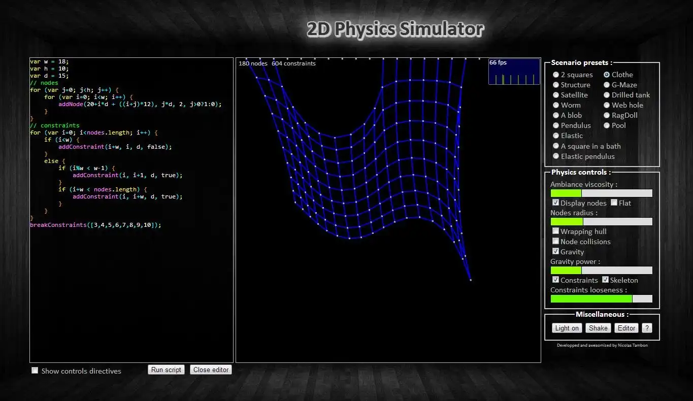 ดาวน์โหลดเครื่องมือเว็บหรือเว็บแอป 2D-Physics-Engine