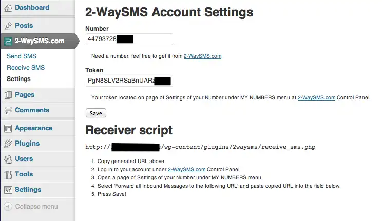 Web aracını veya web uygulamasını indirin Wordpress için 2-WaySMS Messenger