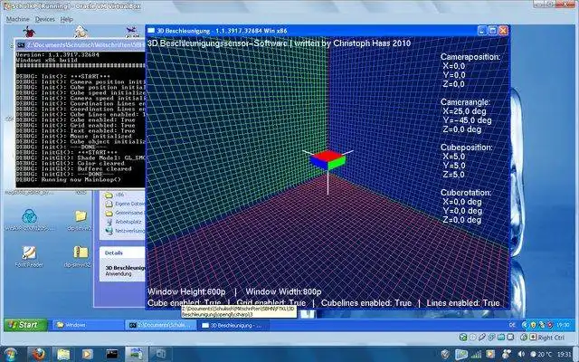 Windows'ta çevrimiçi Linux üzerinden çevrimiçi çalıştırmak için web aracını veya web uygulamasını 3D Accelerometer Gui'yi indirin