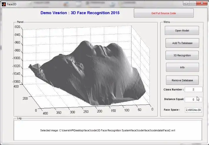 Muat turun alat web atau aplikasi web Kod Matlab Sistem Pengecaman Wajah 3D