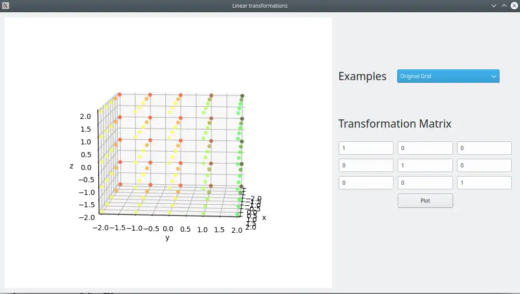 دانلود ابزار وب یا برنامه وب 3D Linear Transformation Visualization