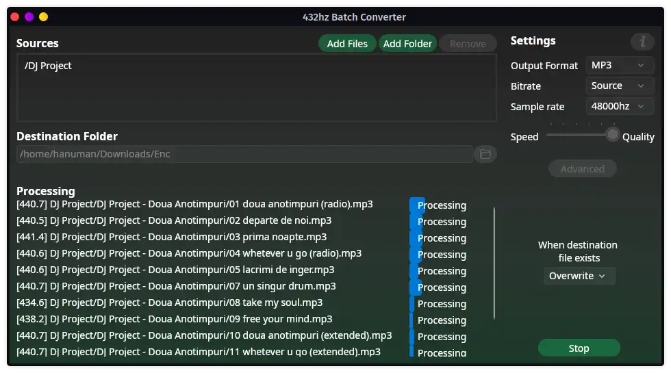 Mag-download ng web tool o web app na 432Hz Batch Converter