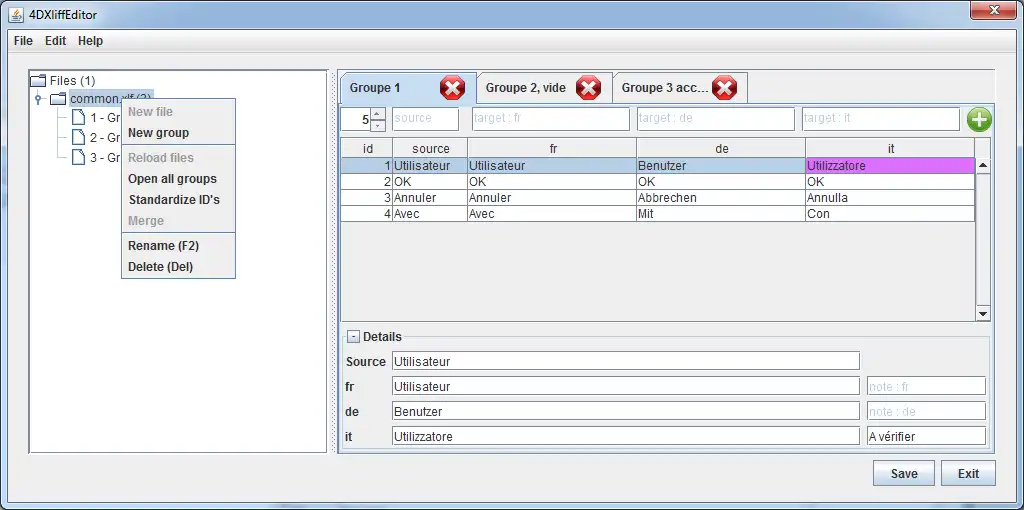 Muat turun alat web atau apl web 4DXliffEditor