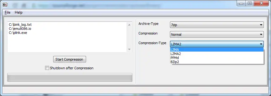 Download web tool or web app 7zip Batch Compression