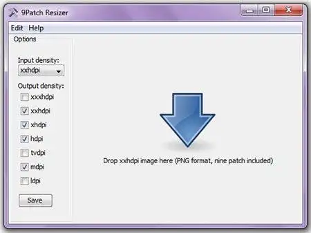 Web ツールまたは Web アプリ 9-Patch-Resizer をダウンロードする