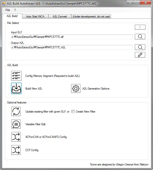 Web aracını veya web uygulamasını indirin A2L Build for MCD - AutoExtractGui