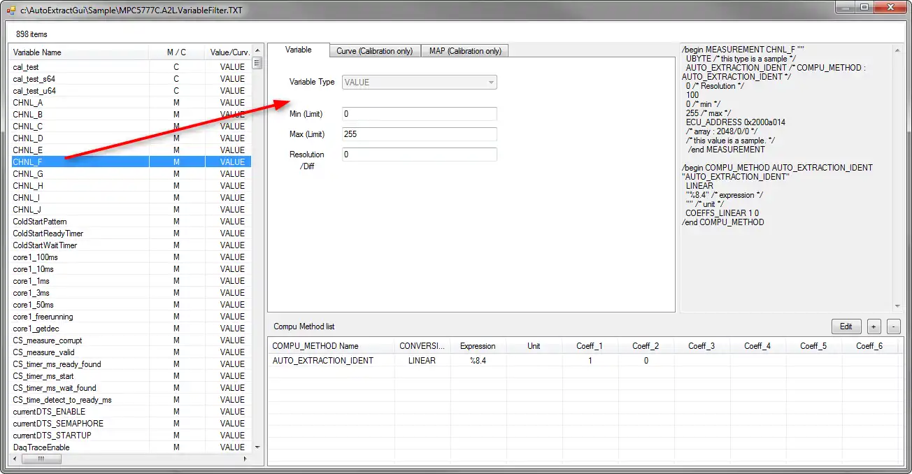 웹 도구 또는 웹 앱 다운로드 MCD용 A2L 빌드 - AutoExtractGui