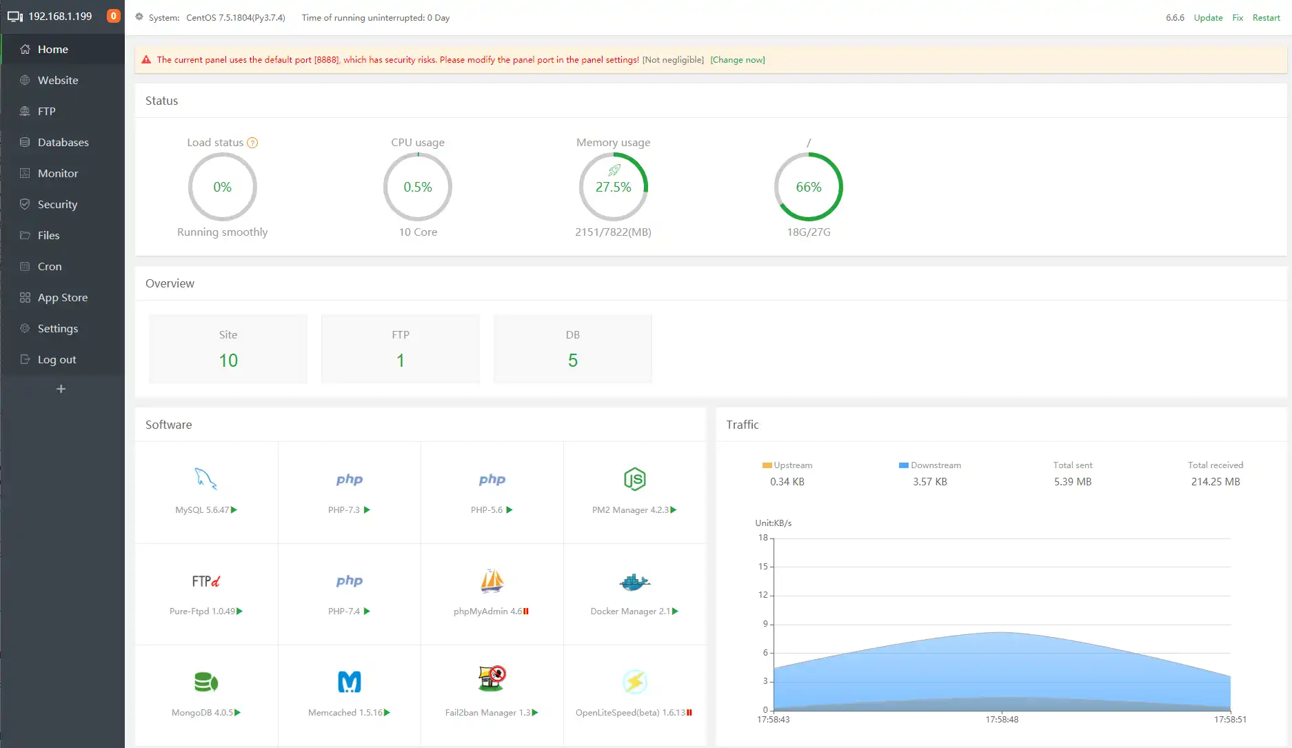 Muat turun alat web atau apl web aaPanel