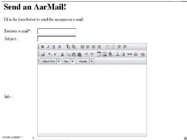 Download web tool or web app AarMail - Anonymous Emailer