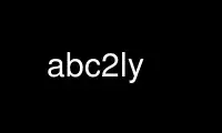 Run abc2ly in OnWorks free hosting provider over Ubuntu Online, Fedora Online, Windows online emulator or MAC OS online emulator