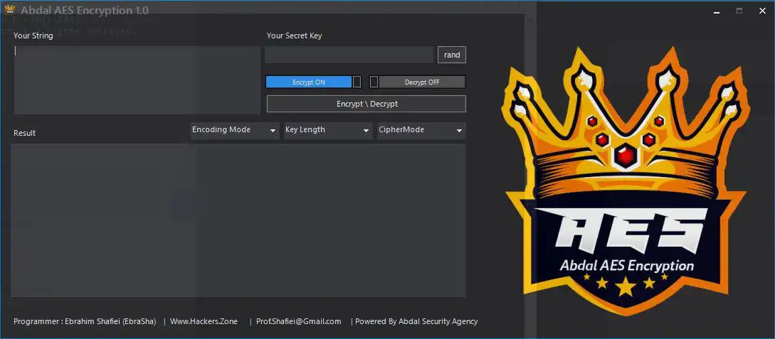 Download web tool or web app Abdal AES Encryption