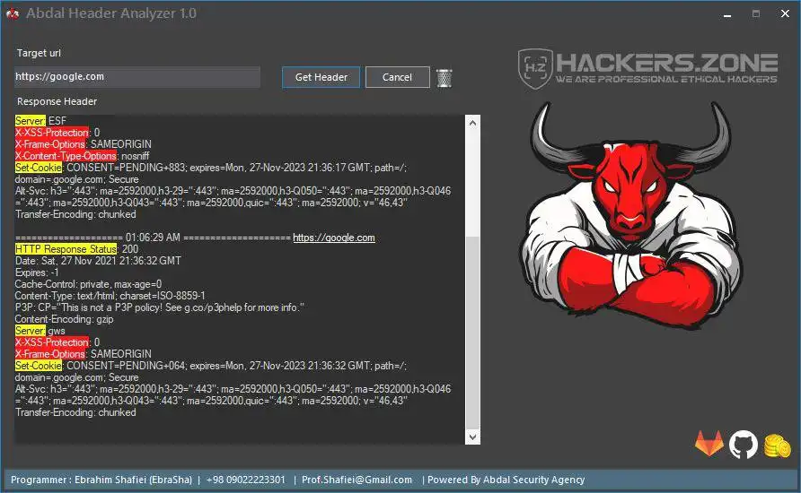 Descărcați instrumentul web sau aplicația web Abdal Header Analyzer