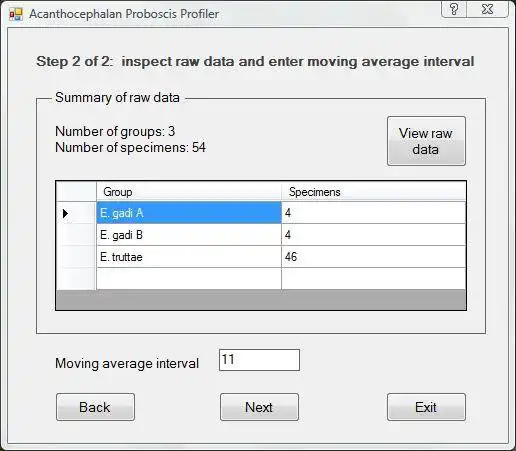 Download web tool or web app Acanthocephalan Proboscis Profiler to run in Linux online