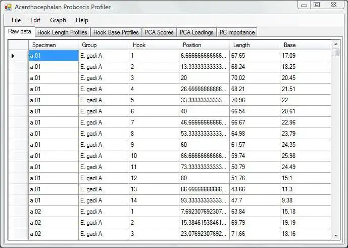 Download web tool or web app Acanthocephalan Proboscis Profiler to run in Linux online