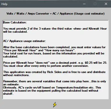 Download web tool or web app AC/DC Watts-Volts-AMPs Calculator