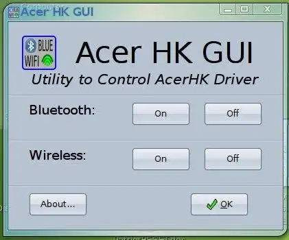 Загрузите веб-инструмент или веб-приложение AcerHK GUI