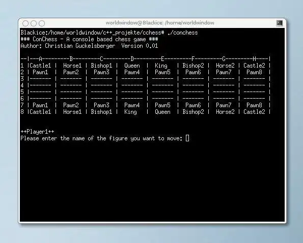 Download web tool or web app A console based chess game to run in Linux online