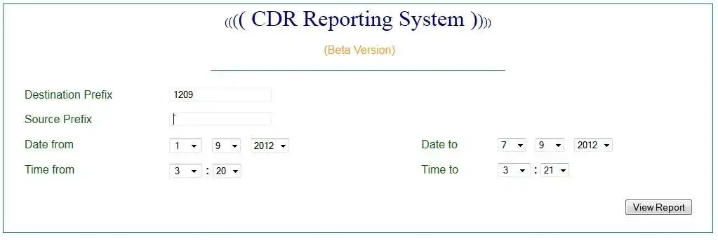 Download web tool or web app ACR - Asterisk CDR Reporter