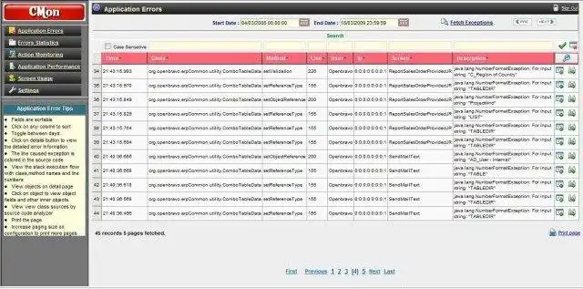 Download webtool of webapp Action Monitor Exception Manager