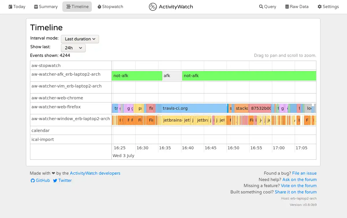 Laden Sie das Web-Tool oder die Web-App ActivityWatch herunter