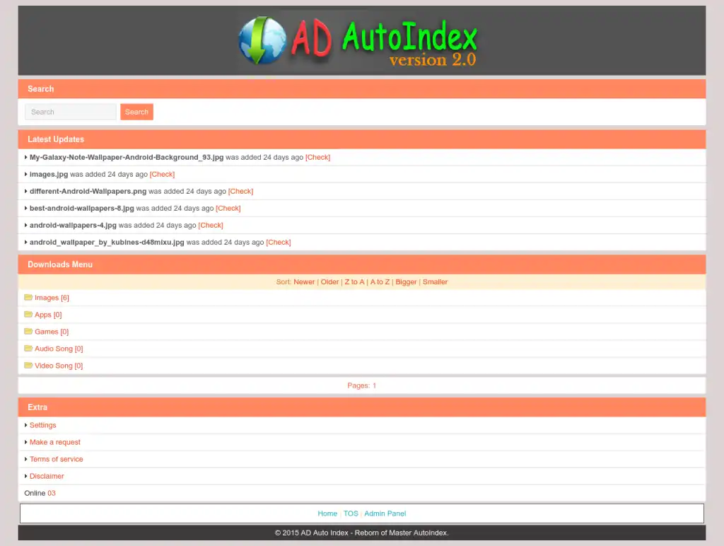 Download web tool or web app AD Auto index