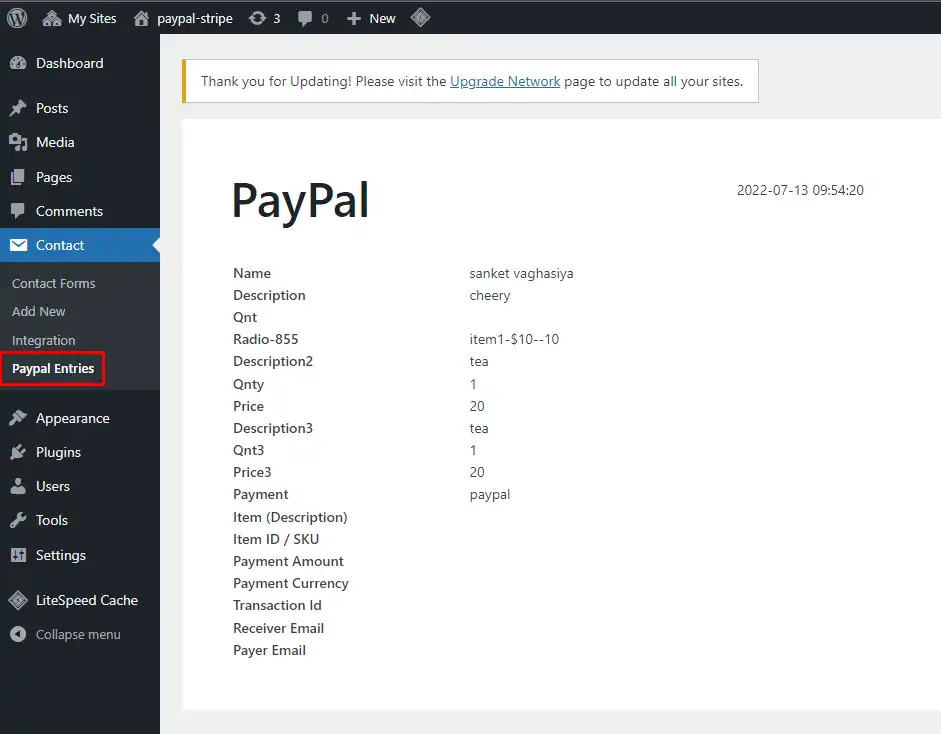Laden Sie das Web-Tool oder Web-App-Addon Paypal für Kontaktformular 7 herunter