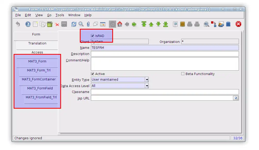 قم بتنزيل أداة الويب أو تطبيق الويب Adempiere RAD Form