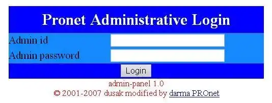 Завантажте веб-інструмент або адміністративну панель веб-програми