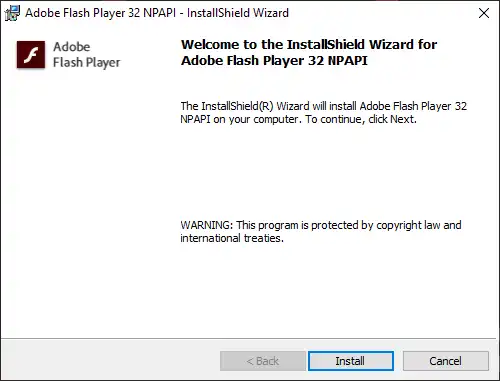 Download web tool or web app Adobe Flash MSI Installers