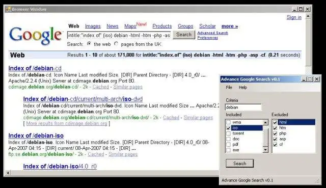 Download web tool or web app Advanced Google Search