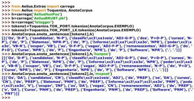 Pobierz narzędzie internetowe lub aplikację internetową Aelius brazylijski portugalski POS-Tagger