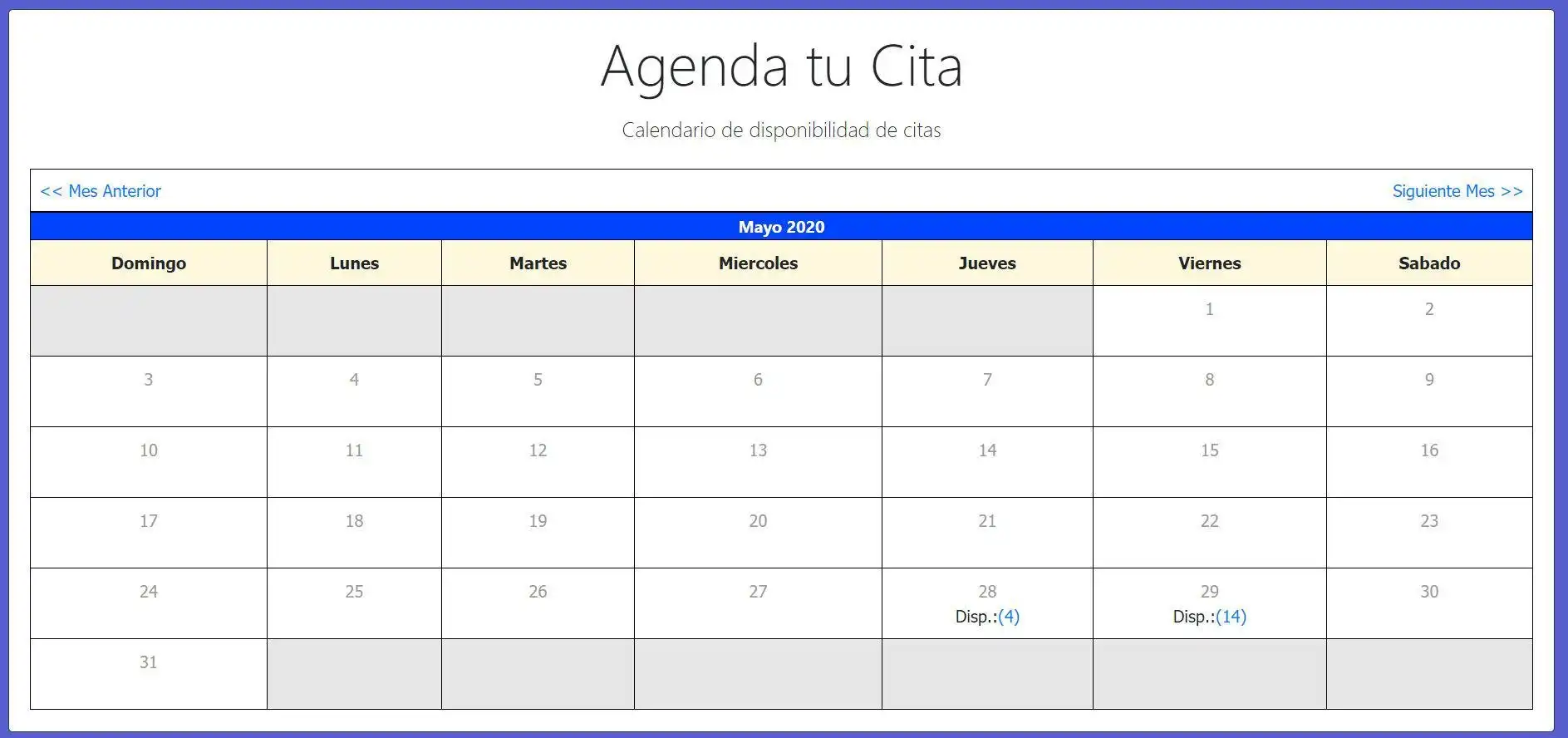 Download web tool or web app Agenda y Reservacion de Citas