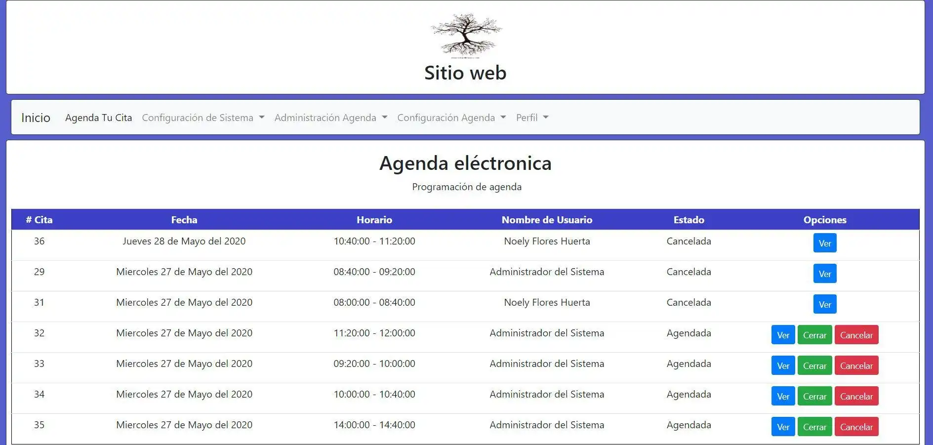 Download web tool or web app Agenda y Reservacion de Citas