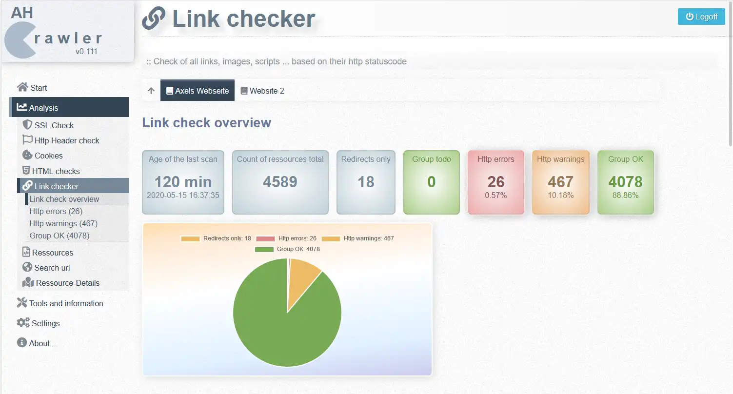 Baixe a ferramenta da web ou o aplicativo da web ahCrawler