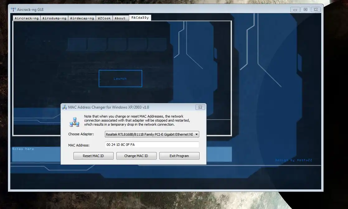 הורד כלי אינטרנט או אפליקציית אינטרנט Aircrack-ng Windows GUI