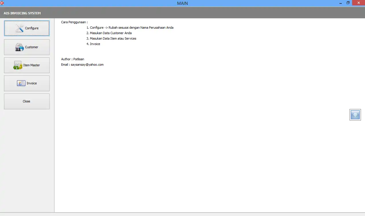 Download web tool or web app Ais Invoice System