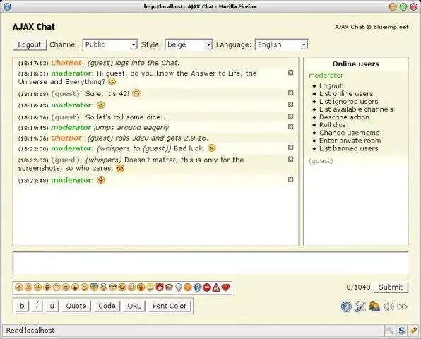 Mag-download ng web tool o web app AJAX Chat - Open Source Web Chat