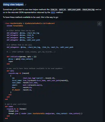 قم بتنزيل أداة الويب أو تطبيق الويب ajax-datatables-rails