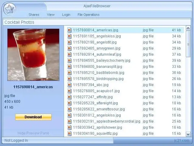 הורד את כלי האינטרנט או אפליקציית האינטרנט Ajax File Browser