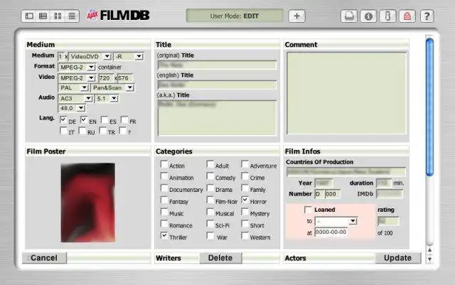 Download web tool or web app AJAX-FilmDB