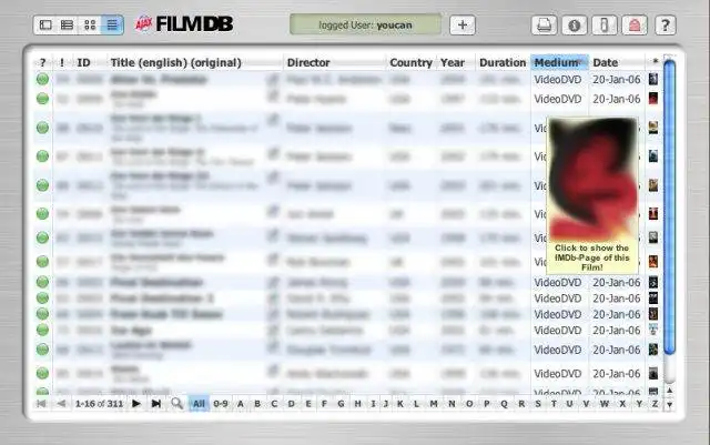 Download web tool or web app AJAX-FilmDB