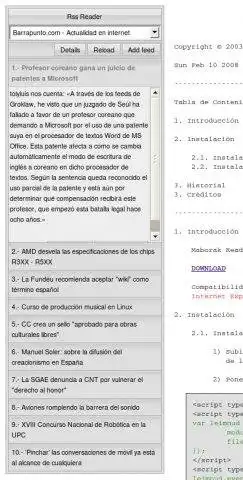 Scarica lo strumento web o l'app web AJax Framework / Maborak RSS Reader