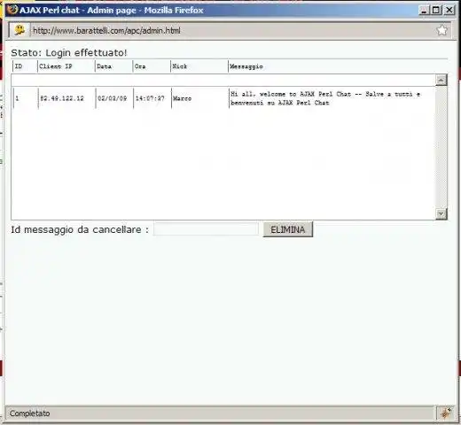 വെബ് ടൂൾ അല്ലെങ്കിൽ വെബ് ആപ്പ് AJAX Perl Chat ഡൗൺലോഡ് ചെയ്യുക